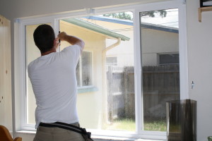 residential window being tinted